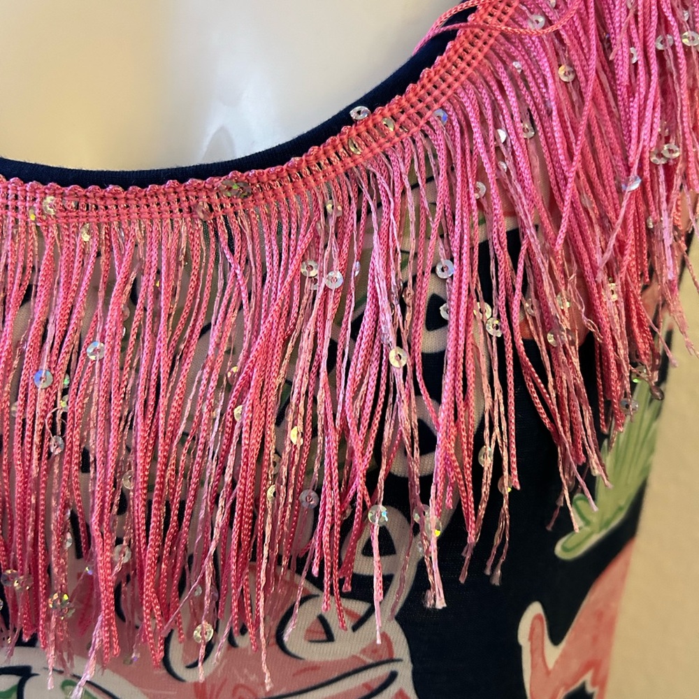 Simply Southern elephant print Fringe dress - Picture 2 of 4